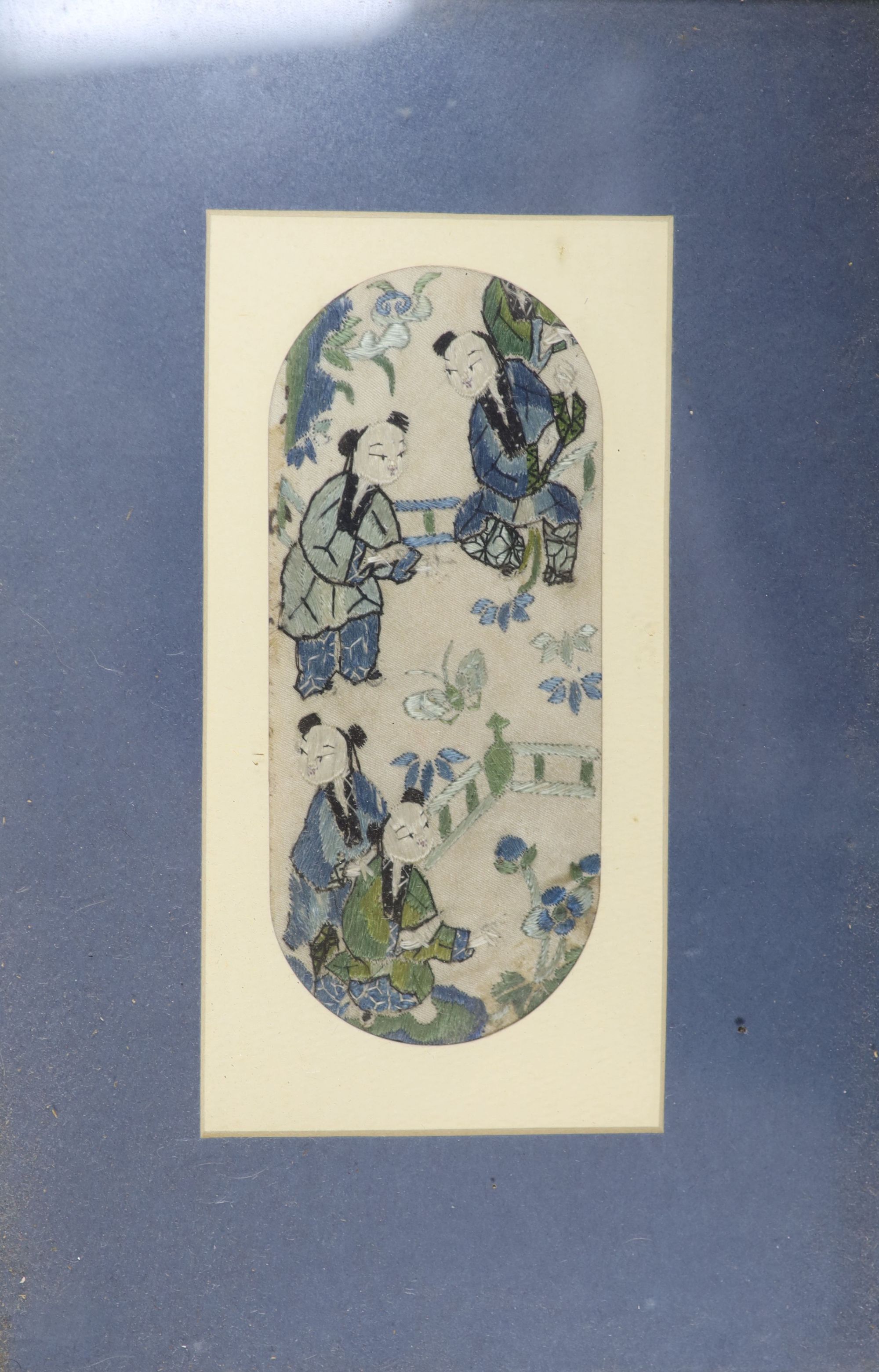 A group of Chinese silkwork panels